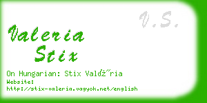 valeria stix business card